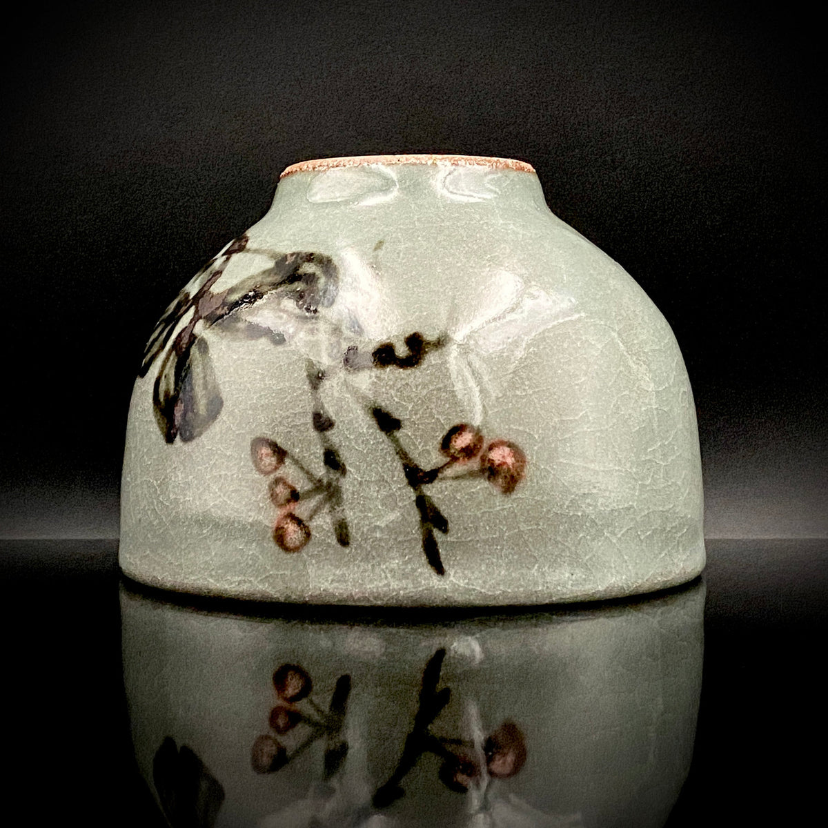 Iron-Painted Sankirai Tea Bowl / Japanese-Style Rocks Glass by Takeda Toshio, Pupil of Living National Treasure Tamura Koichi, Artist Represented in the Collection of The National Museum of Modern Art, Kyoto #503