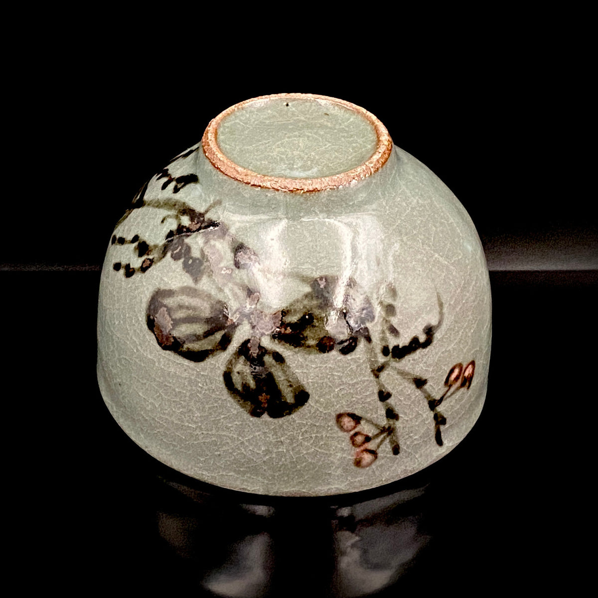 Iron-Painted Sankirai Tea Bowl / Japanese-Style Rocks Glass by Takeda Toshio, Pupil of Living National Treasure Tamura Koichi, Artist Represented in the Collection of The National Museum of Modern Art, Kyoto #503