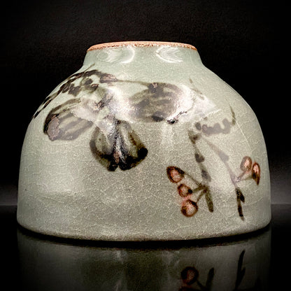 Iron-Painted Sankirai Tea Bowl / Japanese-Style Rocks Glass by Takeda Toshio, Pupil of Living National Treasure Tamura Koichi, Artist Represented in the Collection of The National Museum of Modern Art, Kyoto #503
