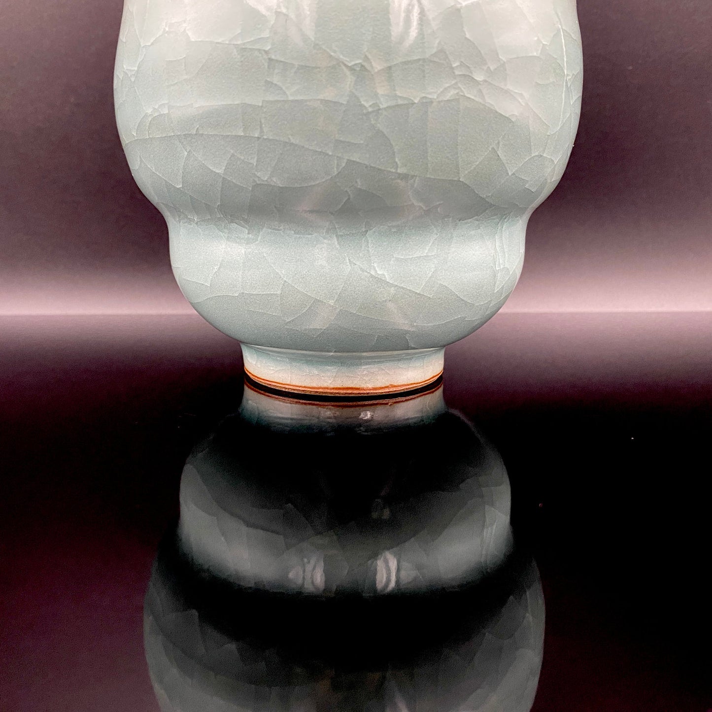 Saga Prefectural Intangible Cultural Property Holder, 19th Generation Choshun Ogasawara – Nabeshima Celadon Carved Pattern Cylindrical Large Ceramic Whiskey Tumbler #206