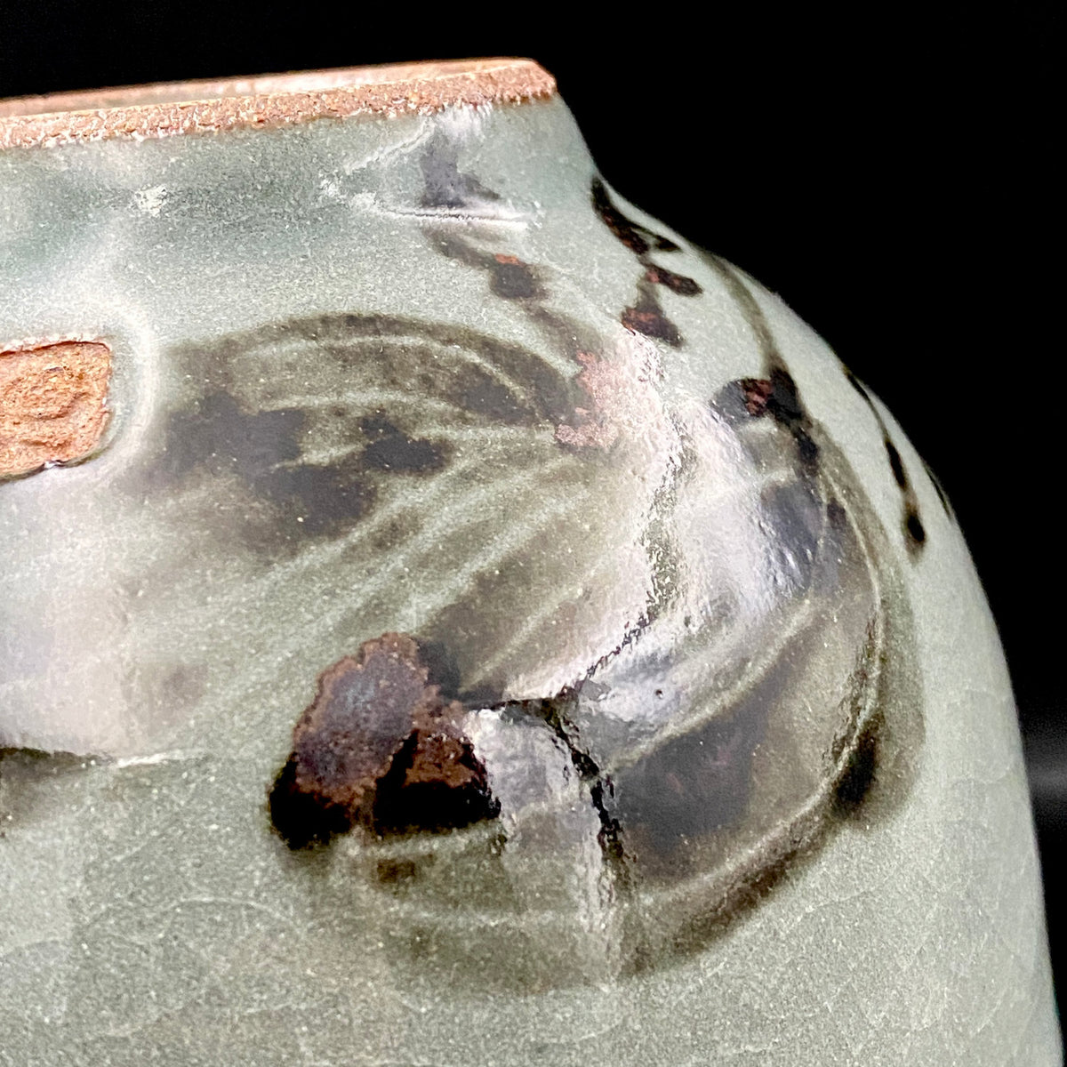 Iron-Painted Sankirai Tea Bowl / Japanese-Style Rocks Glass by Takeda Toshio, Pupil of Living National Treasure Tamura Koichi, Artist Represented in the Collection of The National Museum of Modern Art, Kyoto #503