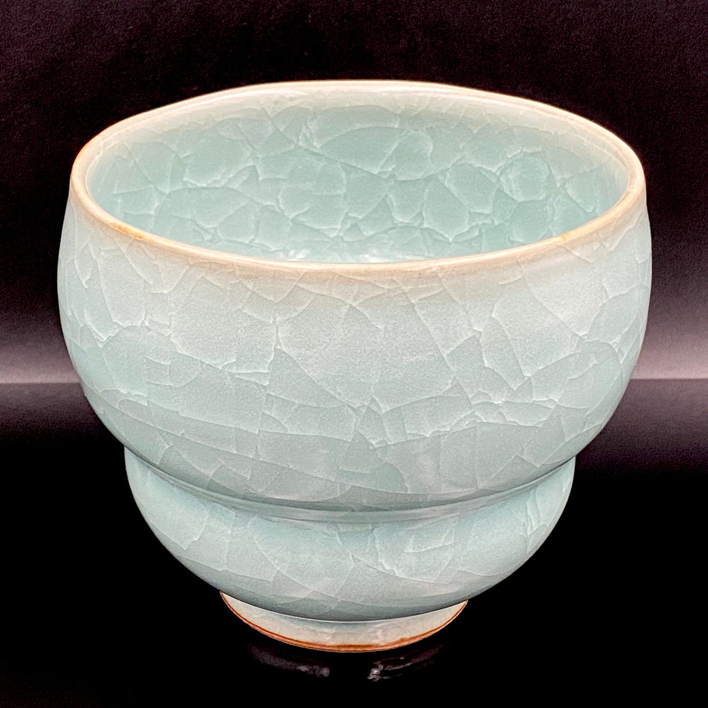 Saga Prefectural Intangible Cultural Property Holder, 19th Generation Choshun Ogasawara – Nabeshima Celadon Carved Pattern Cylindrical Large Ceramic Whiskey Tumbler #206