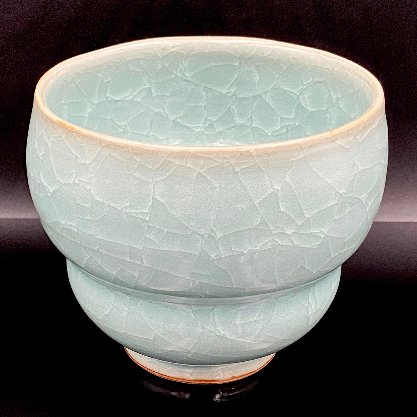 Saga Prefectural Intangible Cultural Property Holder, 19th Generation Choshun Ogasawara – Nabeshima Celadon Carved Pattern Cylindrical Large Ceramic Whiskey Tumbler #206