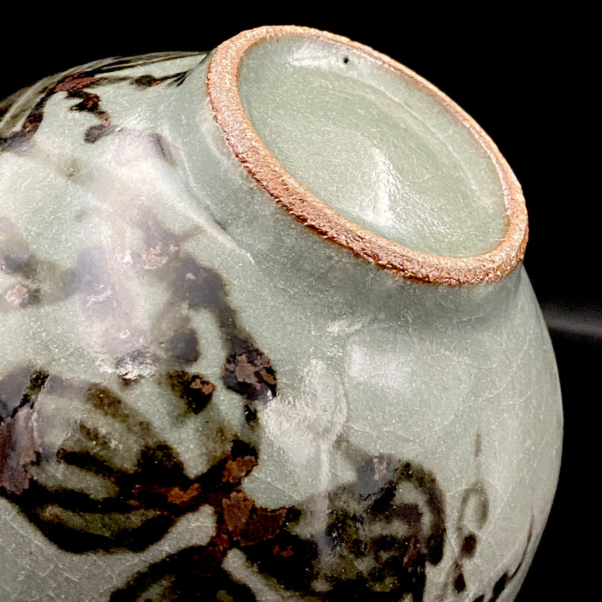 Iron-Painted Sankirai Tea Bowl / Japanese-Style Rocks Glass by Takeda Toshio, Pupil of Living National Treasure Tamura Koichi, Artist Represented in the Collection of The National Museum of Modern Art, Kyoto #503