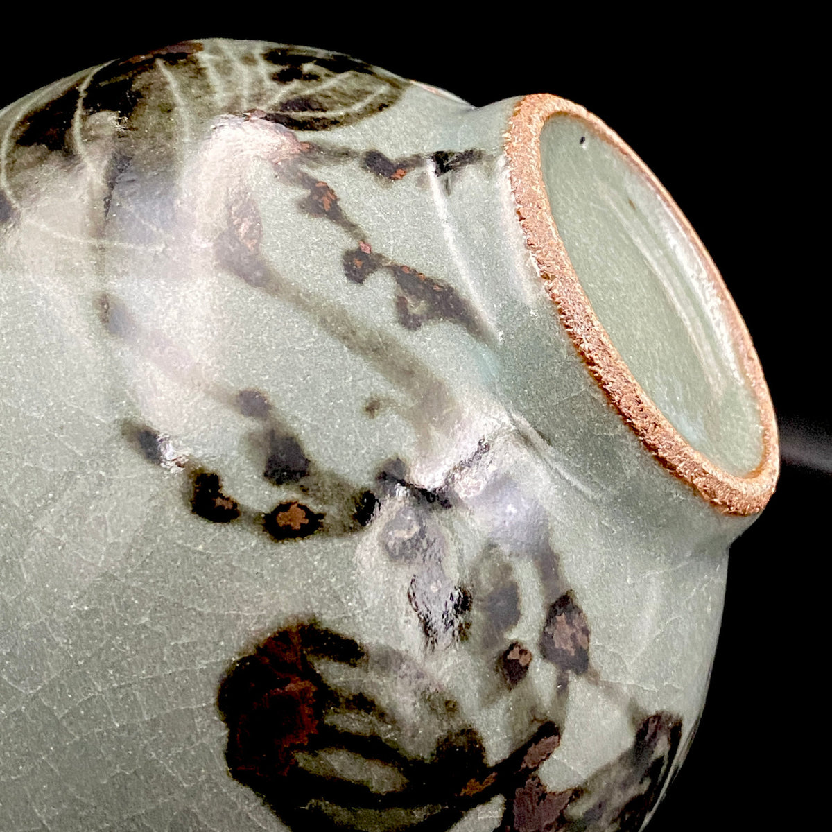 Iron-Painted Sankirai Tea Bowl / Japanese-Style Rocks Glass by Takeda Toshio, Pupil of Living National Treasure Tamura Koichi, Artist Represented in the Collection of The National Museum of Modern Art, Kyoto #503