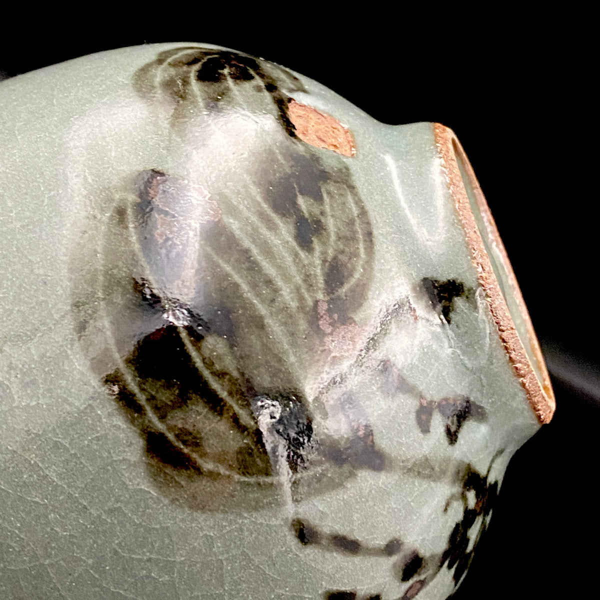 Iron-Painted Sankirai Tea Bowl / Japanese-Style Rocks Glass by Takeda Toshio, Pupil of Living National Treasure Tamura Koichi, Artist Represented in the Collection of The National Museum of Modern Art, Kyoto #503