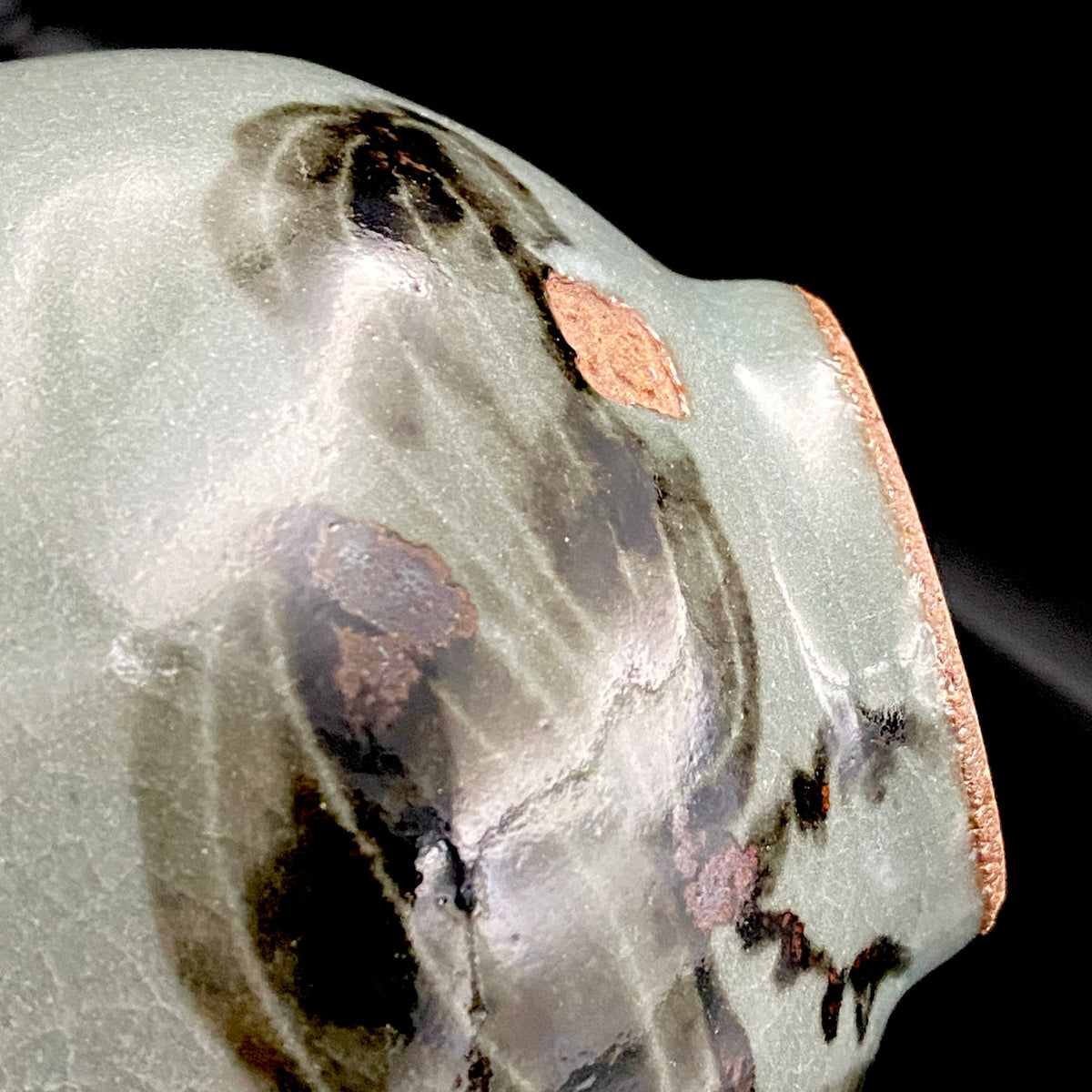 Iron-Painted Sankirai Tea Bowl / Japanese-Style Rocks Glass by Takeda Toshio, Pupil of Living National Treasure Tamura Koichi, Artist Represented in the Collection of The National Museum of Modern Art, Kyoto #503