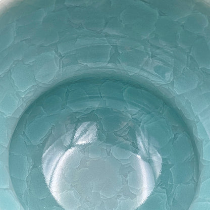 Saga Prefectural Intangible Cultural Property Holder, 19th Generation Choshun Ogasawara – Nabeshima Celadon Carved Pattern Cylindrical Large Ceramic Whiskey Tumbler #206