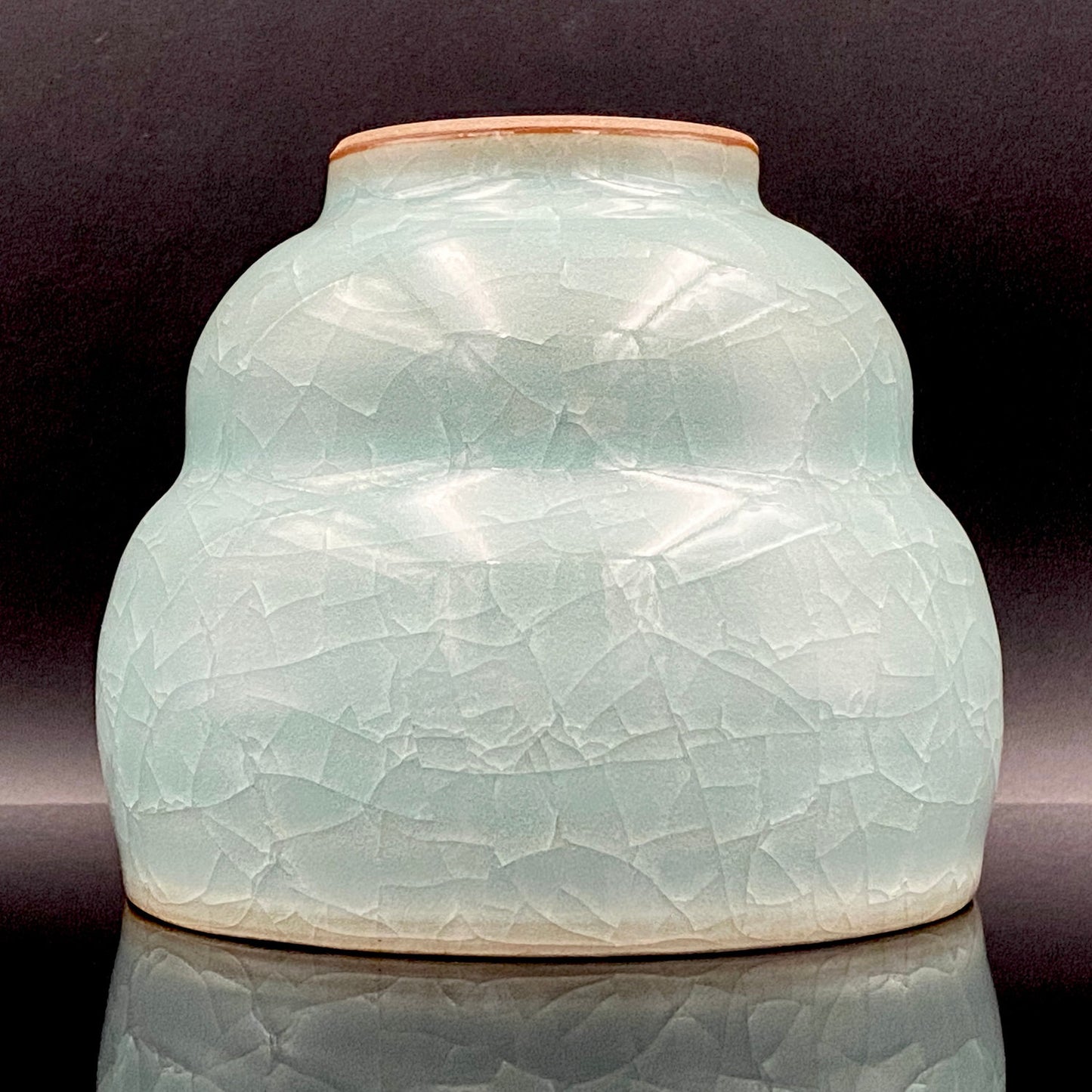 Saga Prefectural Intangible Cultural Property Holder, 19th Generation Choshun Ogasawara – Nabeshima Celadon Carved Pattern Cylindrical Large Ceramic Whiskey Tumbler #206