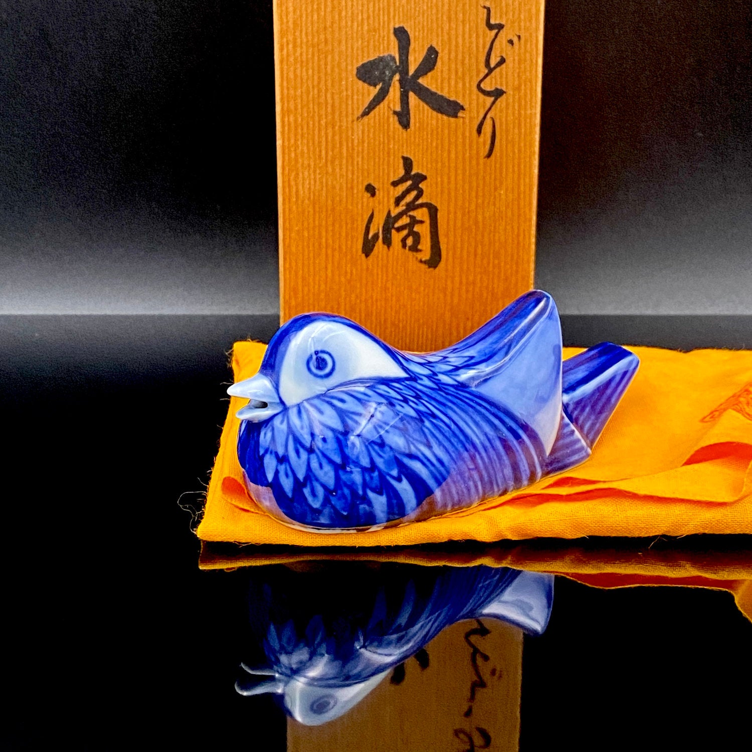 時代物　銅製　鉄瓶形　翼龍図　摘み瓢箪　三足　水滴　江戸期　鉄瓶 宮内庁御用達 十四代 辻常陸（つじ ひたち）作 染付吹墨鳳凰文 彫刻的