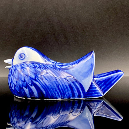 Imperial Household Agency Purveyor, 14th Generation Tsuji Hitachi: Blue and White Fukizumi Phoenix Motif Sculptural Water Dropper / Whisky Dropper #208
