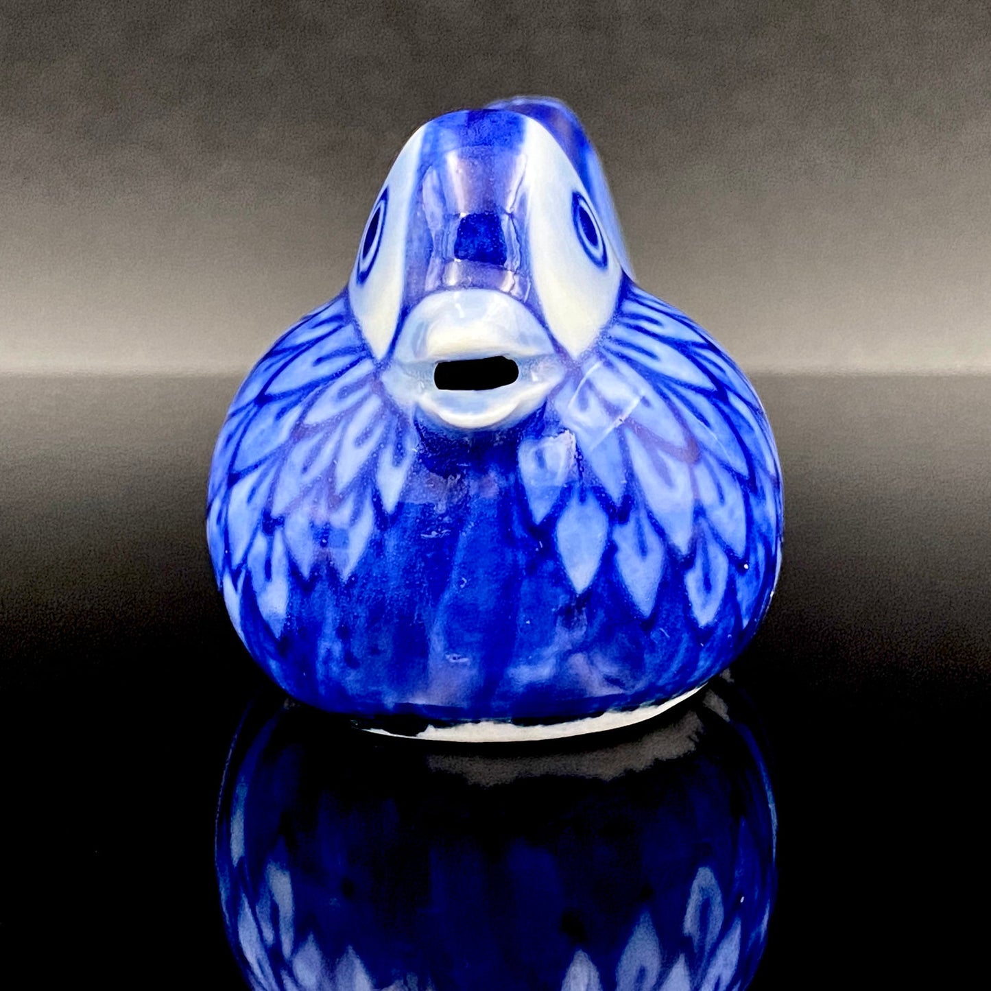 Imperial Household Agency Purveyor, 14th Generation Tsuji Hitachi: Blue and White Fukizumi Phoenix Motif Sculptural Water Dropper / Whisky Dropper #208