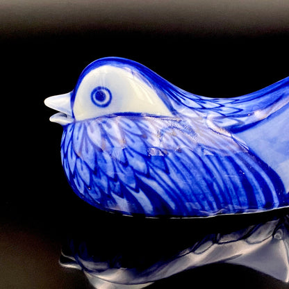 Imperial Household Agency Purveyor, 14th Generation Tsuji Hitachi: Blue and White Fukizumi Phoenix Motif Sculptural Water Dropper / Whisky Dropper #208