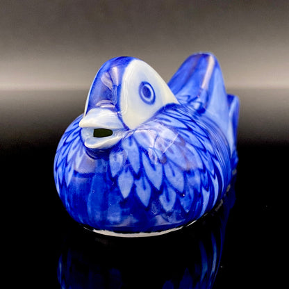 Imperial Household Agency Purveyor, 14th Generation Tsuji Hitachi: Blue and White Fukizumi Phoenix Motif Sculptural Water Dropper / Whisky Dropper #208