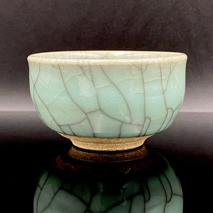 松本 為佐視 作 現代京都磁器の至宝 汝窯天青色の再定義 翠青磁 ショットグラス #211
