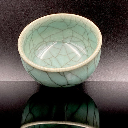 松本 為佐視 作 現代京都磁器の至宝 汝窯天青色の再定義 翠青磁 ショットグラス #211