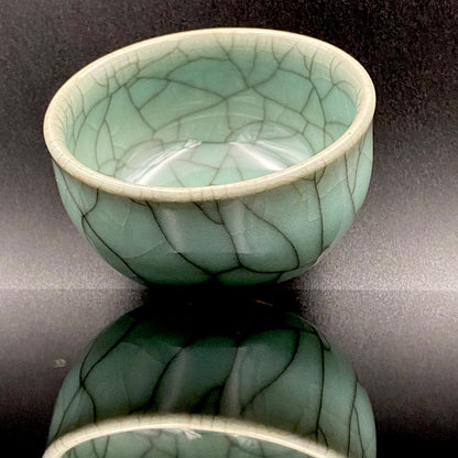 松本 為佐視 作 現代京都磁器の至宝 汝窯天青色の再定義 翠青磁 ショットグラス #211