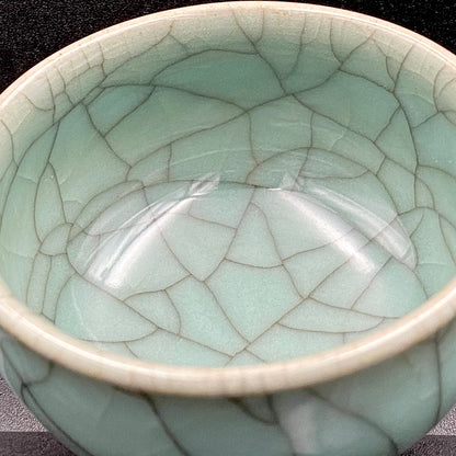 松本 為佐視 作 現代京都磁器の至宝 汝窯天青色の再定義 翠青磁 ショットグラス #211