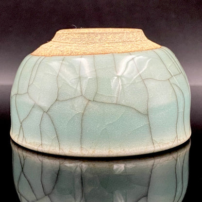 松本 為佐視 作 現代京都磁器の至宝 汝窯天青色の再定義 翠青磁 ショットグラス #211