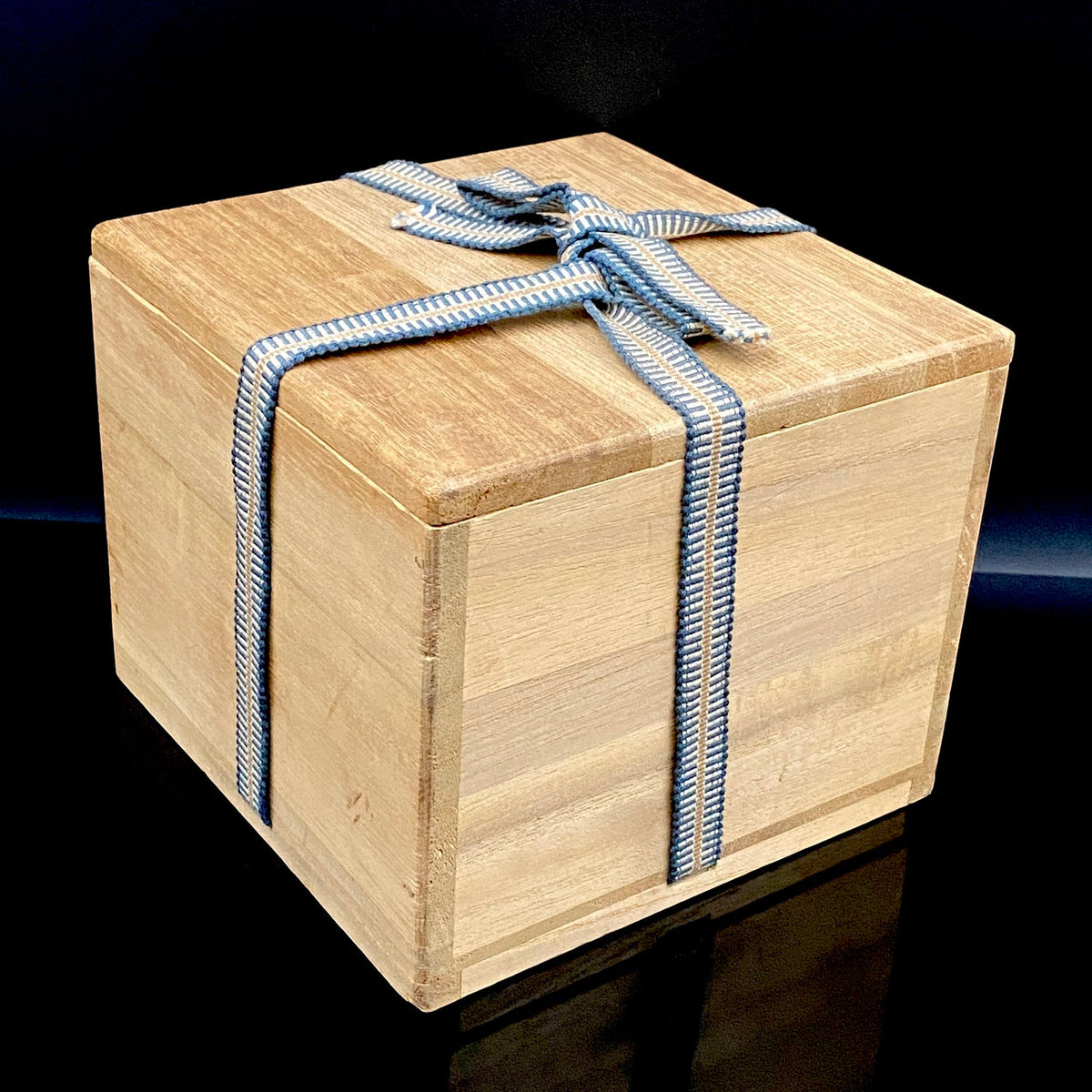 Kyo-yaki Seiwa Kiln, Founded by Certified Traditional Craftsman Hara Seiwa I (原清和): Korai-Style Kohiki Tea Bowl with Hima, Japanese Rocks Glass, with Wooden Box #504