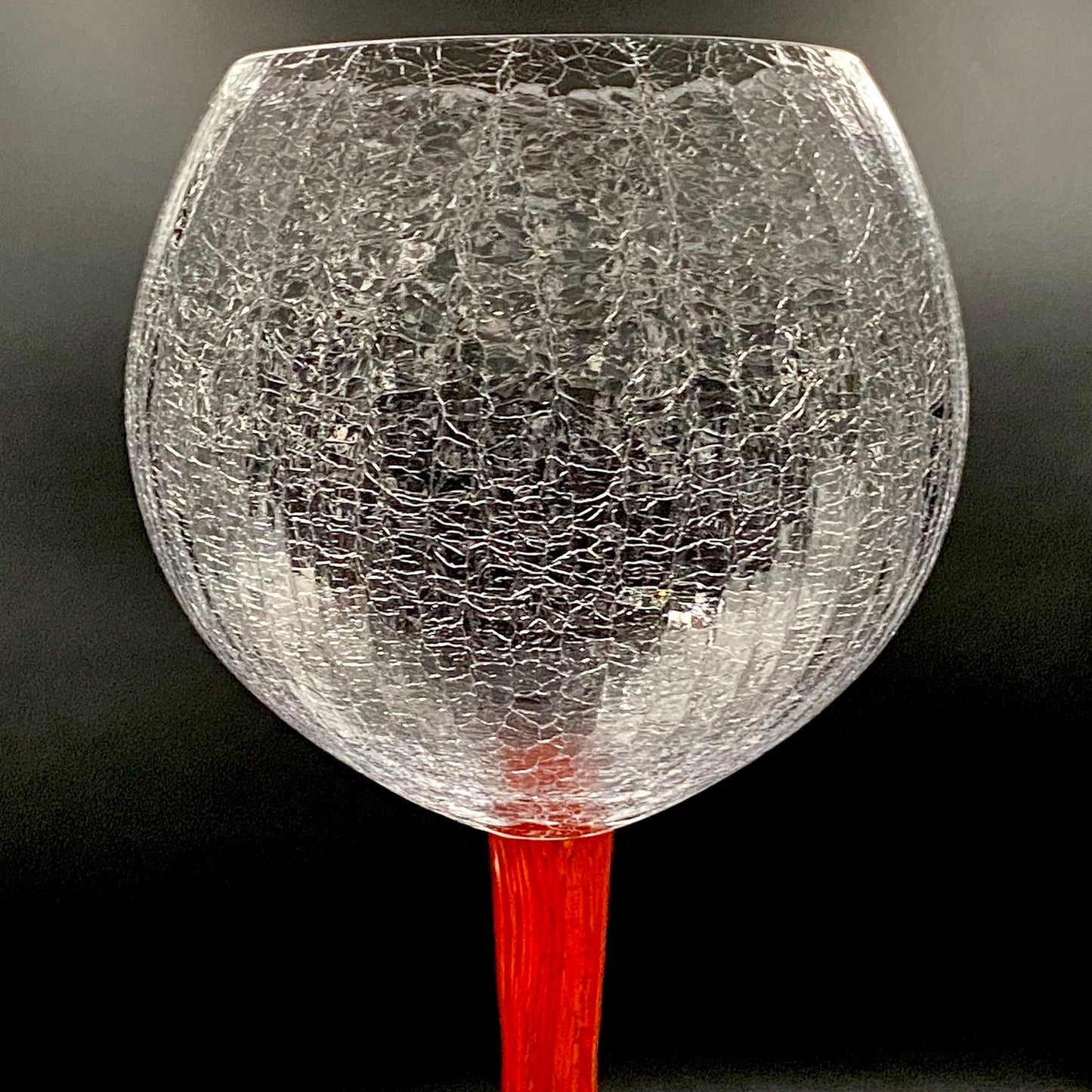 Sakata Jinnai (Jin) Handmade Blown Glass Red Gold Painted Gold Leaf Gold Painted Shinjinmon Glass Wine Glasses Set of 2 #232