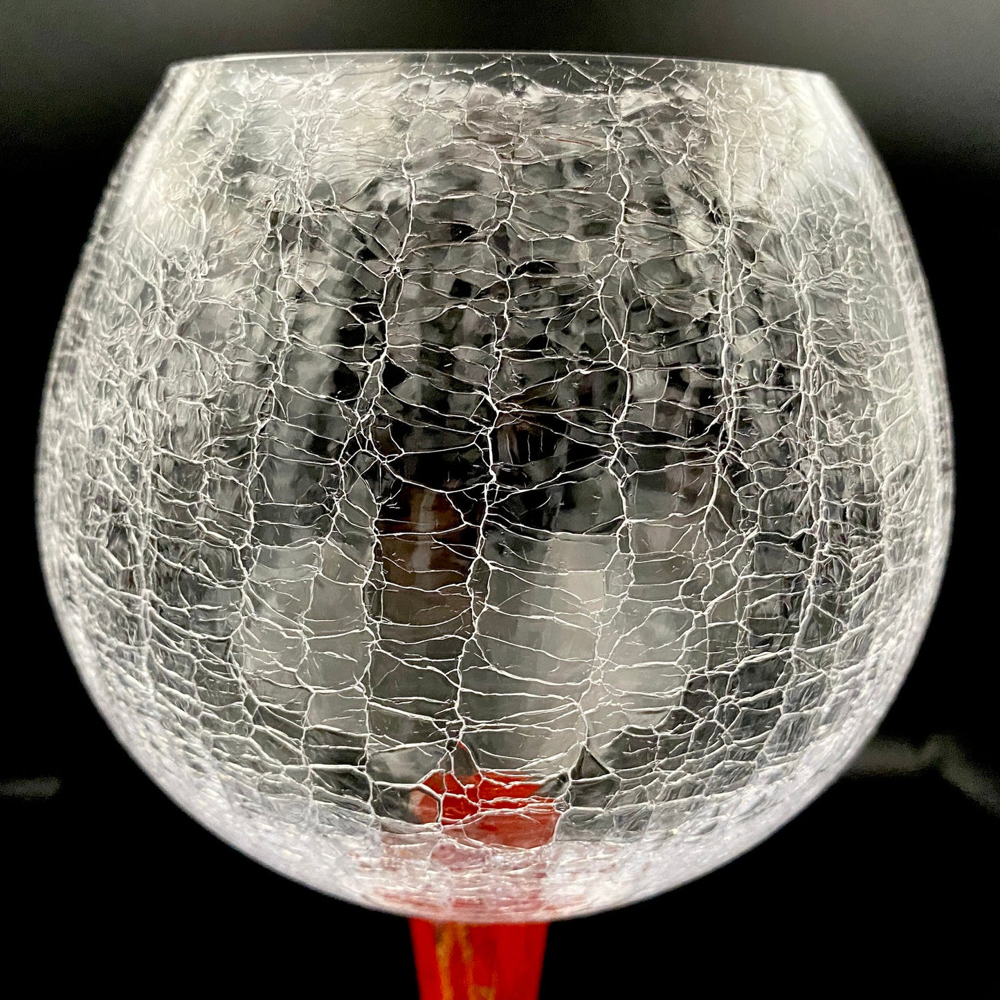 Sakata Jinnai (Jin) Handmade Blown Glass Red Gold Painted Gold Leaf Gold Painted Shinjinmon Glass Wine Glasses Set of 2 #232