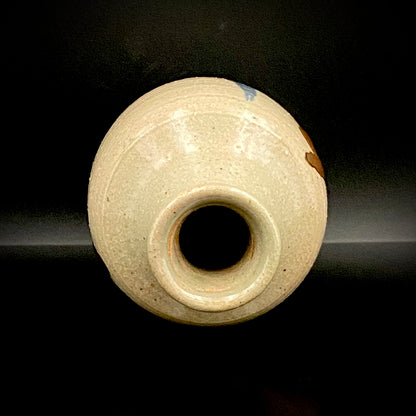 勲五等瑞宝章受章 益子焼 濱田庄司に師事 佐久間 藤太郎 作 呉須草花文 徳利と夫婦湯呑 和のデキャンタ・和のロックグラス #506