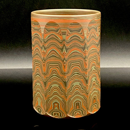 Yohei Konishi, Tokoname City Intangible Cultural Heritage Holder, Hand-thrown Shudei Neriage Genshinsai Sake Set, Pair #224