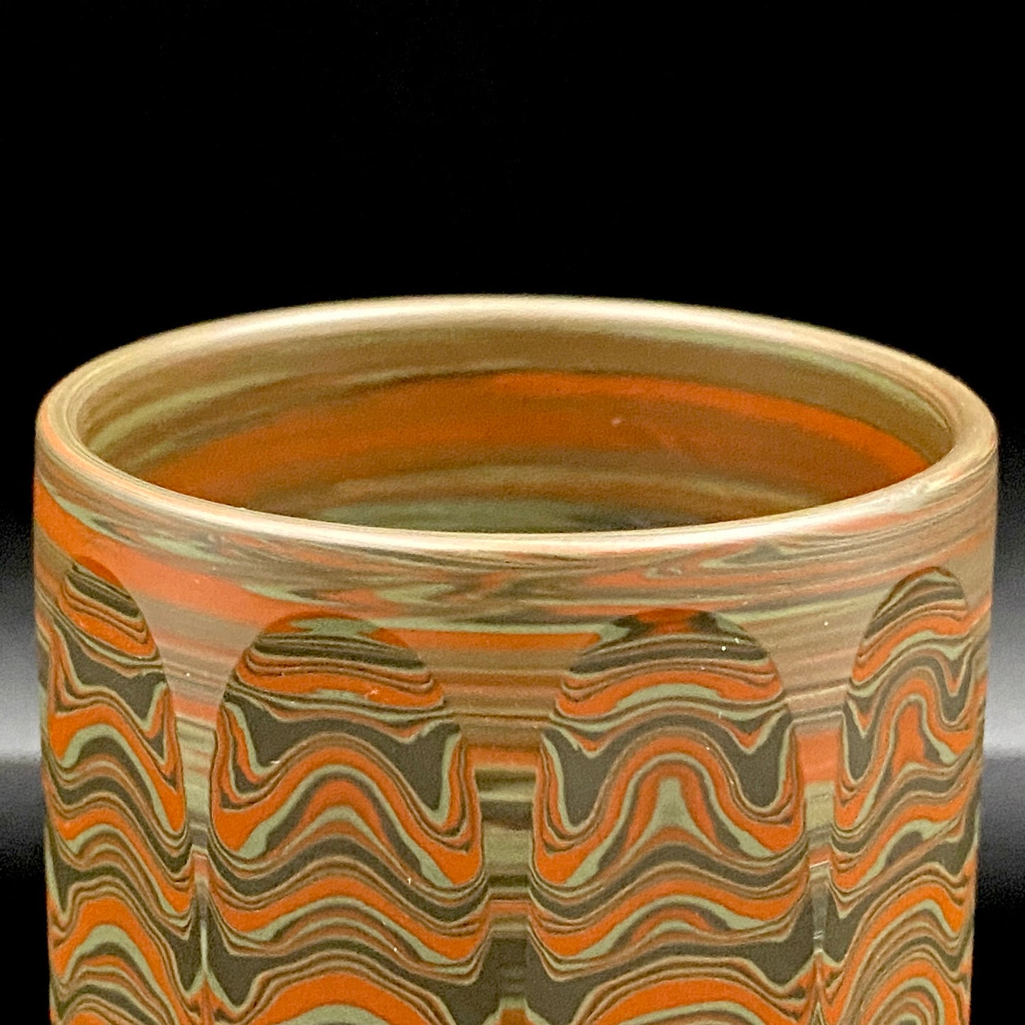 Yohei Konishi, Tokoname City Intangible Cultural Heritage Holder, Hand-thrown Shudei Neriage Genshinsai Sake Set, Pair #224