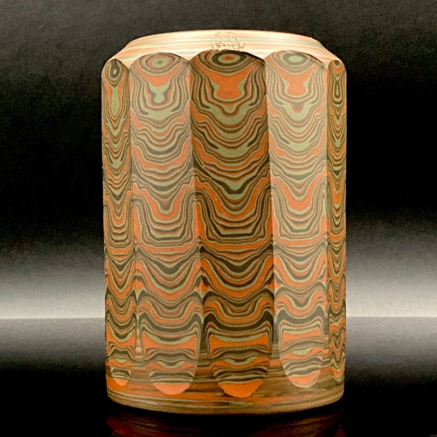 Yohei Konishi, Tokoname City Intangible Cultural Heritage Holder, Hand-thrown Shudei Neriage Genshinsai Sake Set, Pair #224