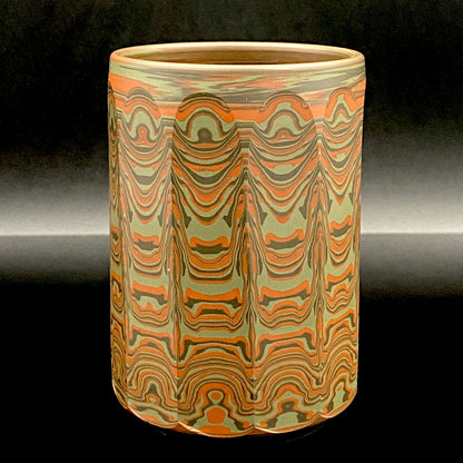 Yohei Konishi, Tokoname City Intangible Cultural Heritage Holder, Hand-thrown Shudei Neriage Genshinsai Sake Set, Pair #224