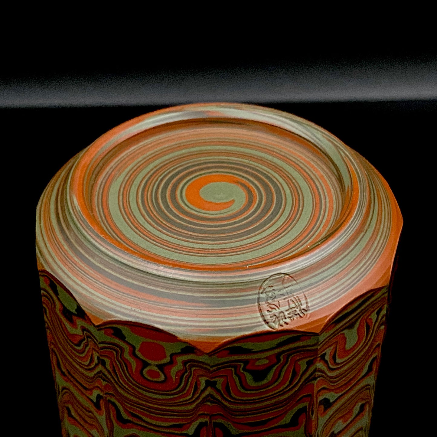Yohei Konishi, Tokoname City Intangible Cultural Heritage Holder, Hand-thrown Shudei Neriage Genshinsai Sake Set, Pair #224