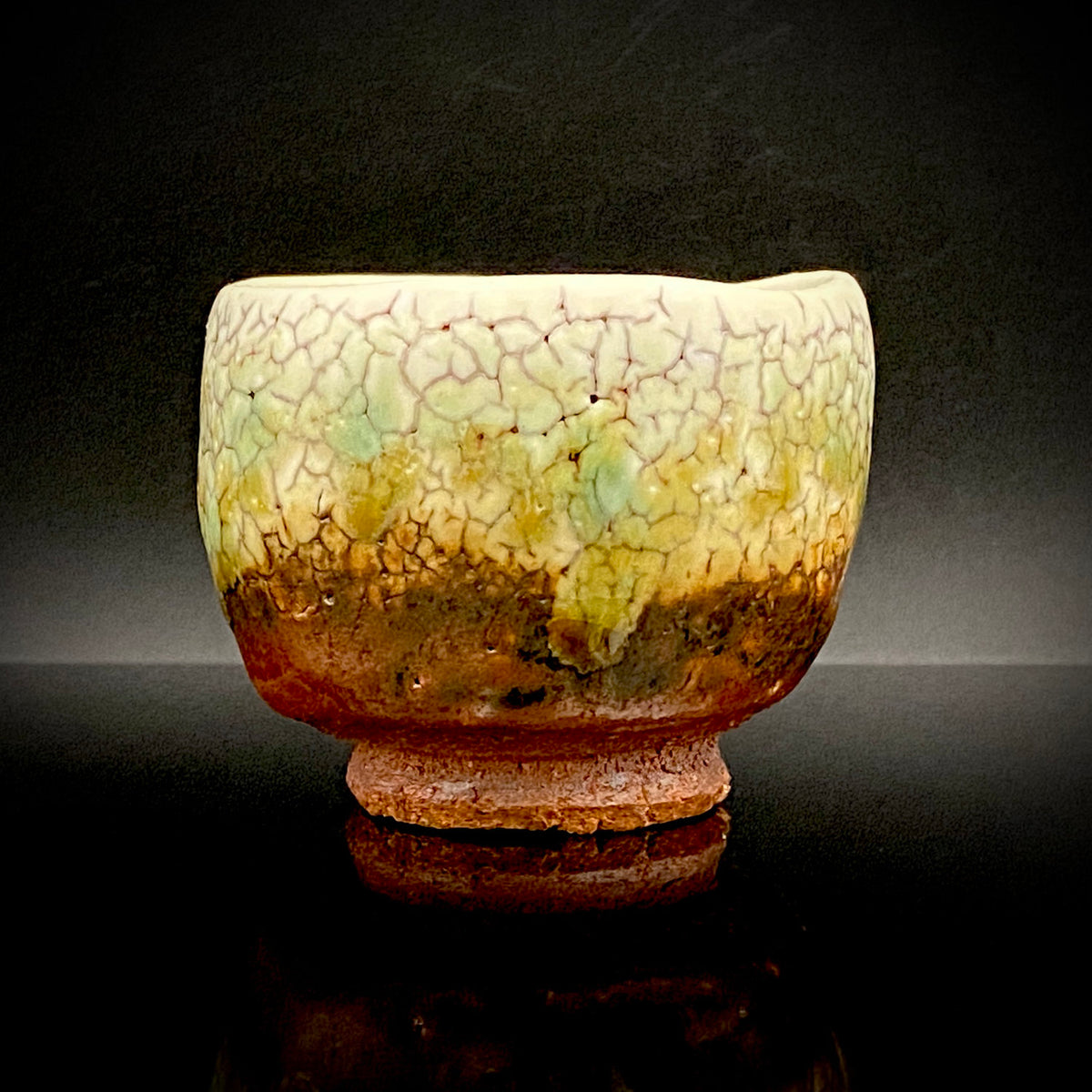 安藤百利行 Ando Moriyuki 美濃 Mino ware 美浓烧 灰釉梅花皮 kaiyu kairagi glaze 灰釉梅花皮 ぐい呑 guinomi sake cup 酒盏 ショットグラス shot glass 烈酒杯 (8/64)