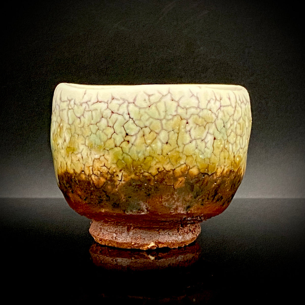 安藤百利行 Ando Moriyuki 美濃 Mino ware 美浓烧 灰釉梅花皮 kaiyu kairagi glaze 灰釉梅花皮 ぐい呑 guinomi sake cup 酒盏 ショットグラス shot glass 烈酒杯 (10/64)