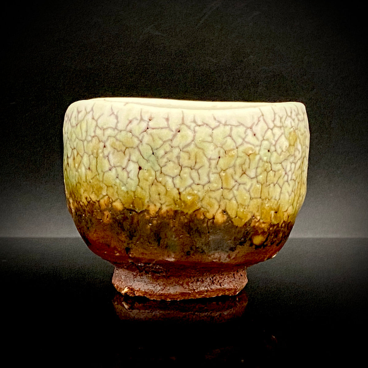 安藤百利行 Ando Moriyuki 美濃 Mino ware 美浓烧 灰釉梅花皮 kaiyu kairagi glaze 灰釉梅花皮 ぐい呑 guinomi sake cup 酒盏 ショットグラス shot glass 烈酒杯 (11/64)