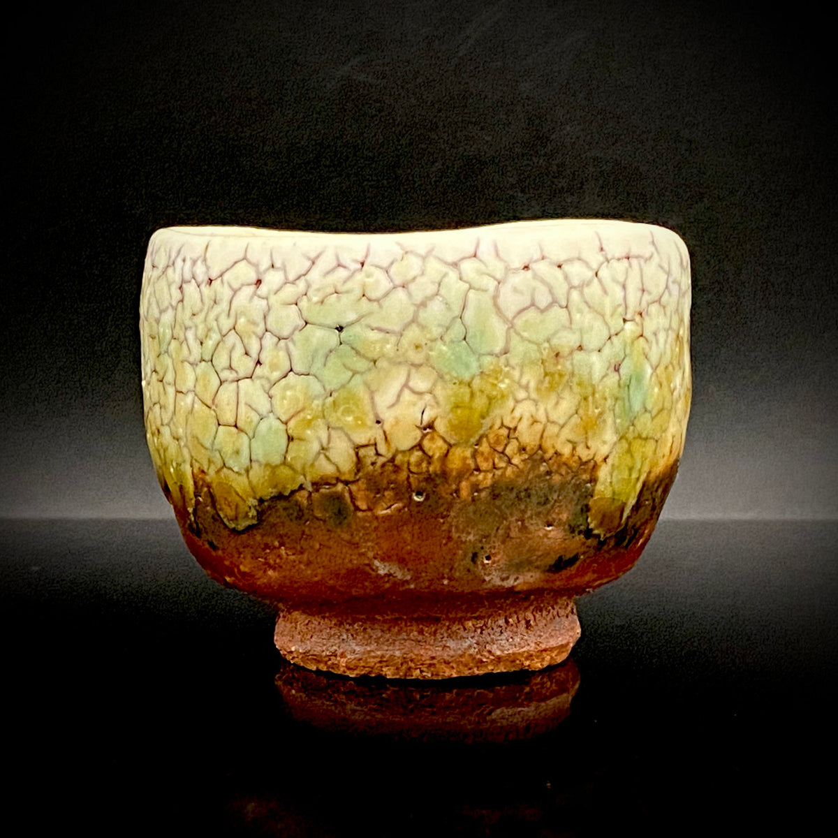 安藤百利行 Ando Moriyuki 美濃 Mino ware 美浓烧 灰釉梅花皮 kaiyu kairagi glaze 灰釉梅花皮 ぐい呑 guinomi sake cup 酒盏 ショットグラス shot glass 烈酒杯 (14/64)