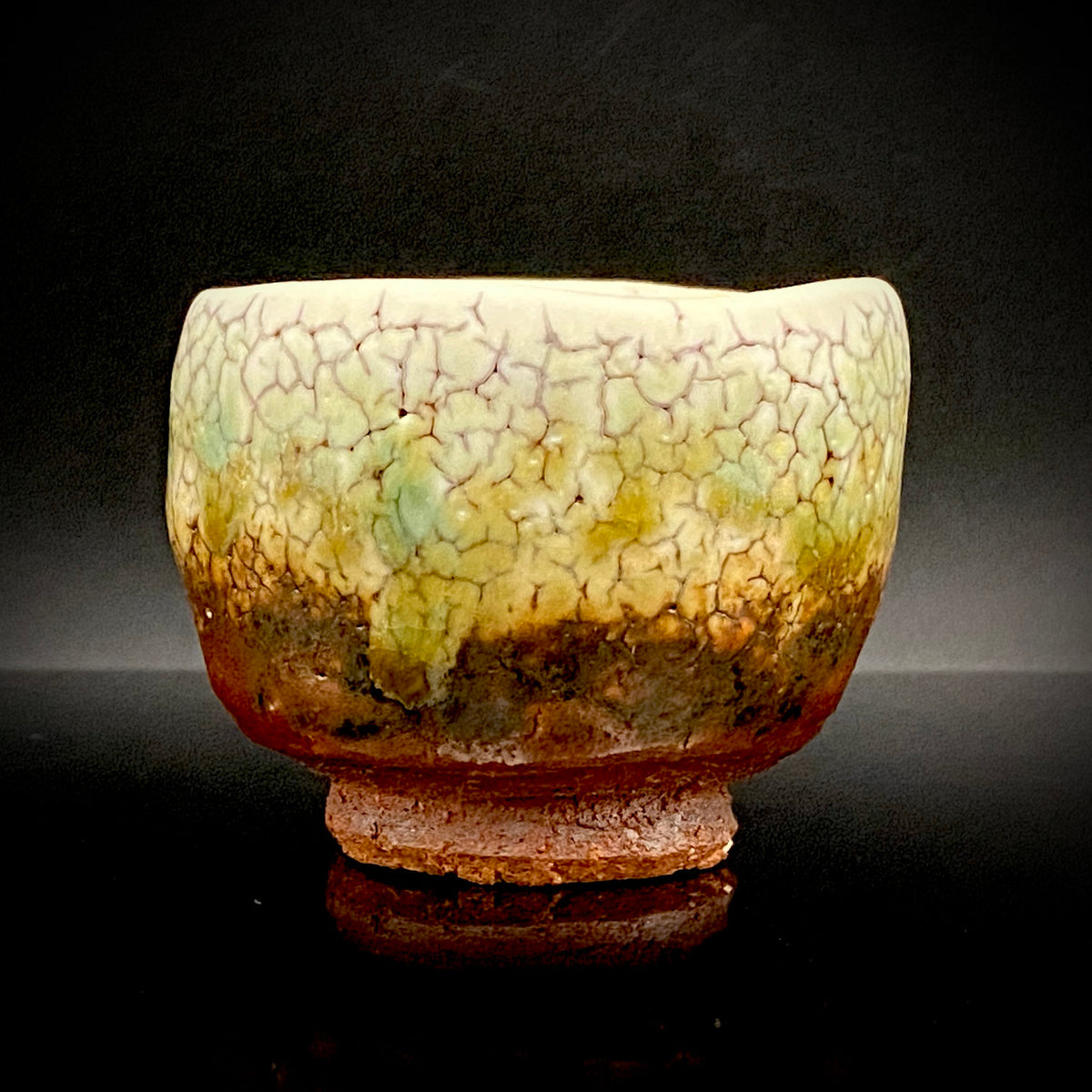 安藤百利行 Ando Moriyuki 美濃 Mino ware 美浓烧 灰釉梅花皮 kaiyu kairagi glaze 灰釉梅花皮 ぐい呑 guinomi sake cup 酒盏 ショットグラス shot glass 烈酒杯 (2/64)