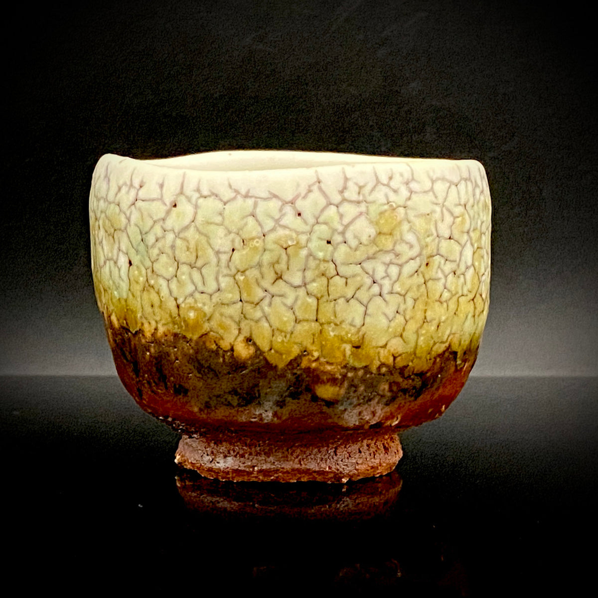 安藤百利行 Ando Moriyuki 美濃 Mino ware 美浓烧 灰釉梅花皮 kaiyu kairagi glaze 灰釉梅花皮 ぐい呑 guinomi sake cup 酒盏 ショットグラス shot glass 烈酒杯 (16/64)