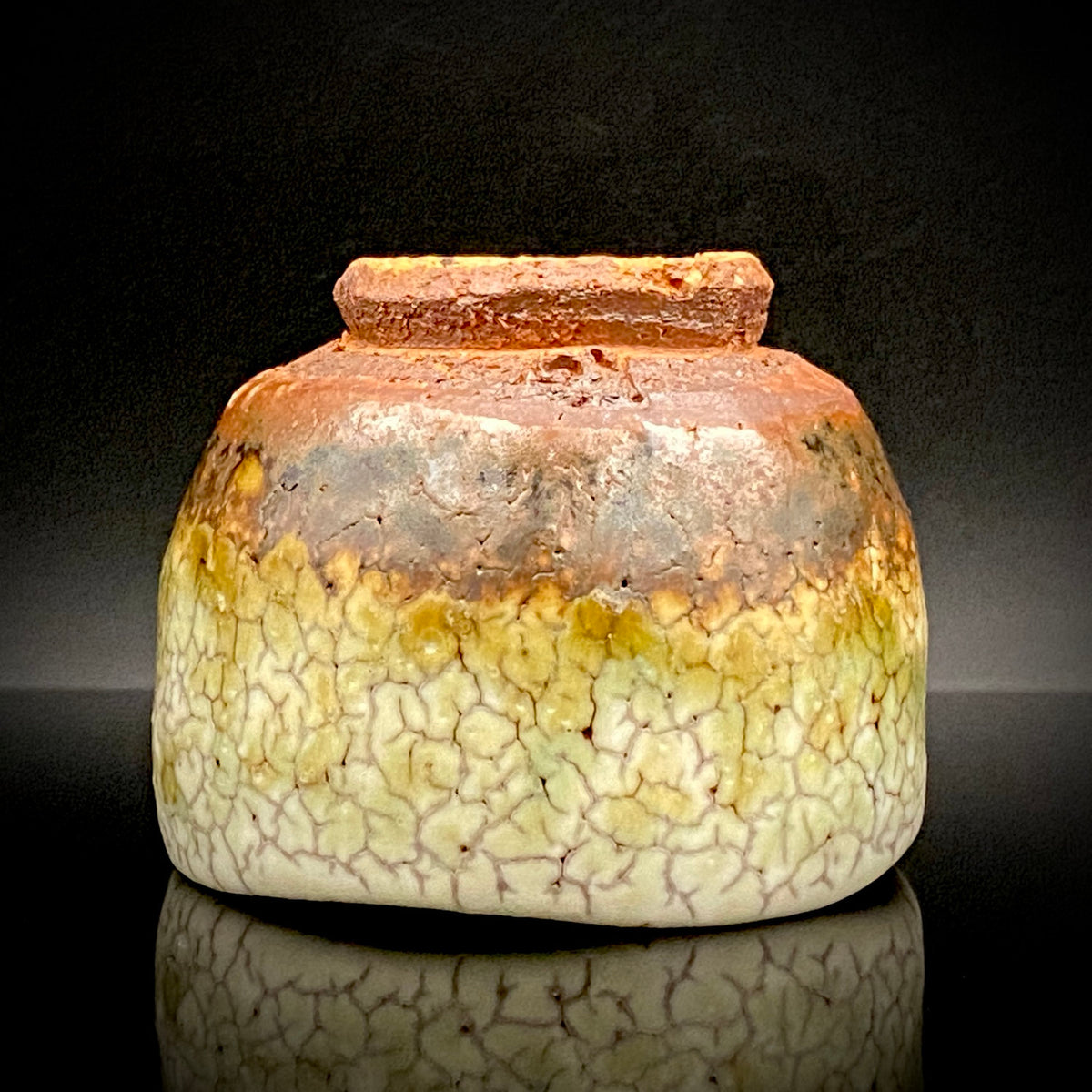 安藤百利行 Ando Moriyuki 美濃 Mino ware 美浓烧 灰釉梅花皮 kaiyu kairagi glaze 灰釉梅花皮 ぐい呑 guinomi sake cup 酒盏 ショットグラス shot glass 烈酒杯 (18/64)