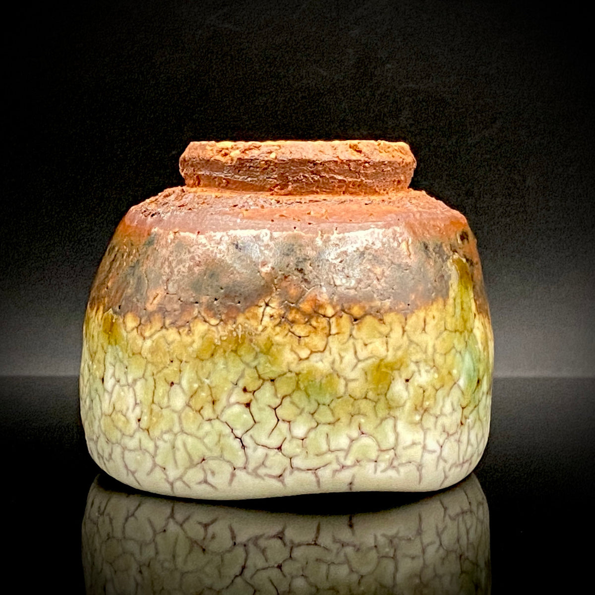 安藤百利行 Ando Moriyuki 美濃 Mino ware 美浓烧 灰釉梅花皮 kaiyu kairagi glaze 灰釉梅花皮 ぐい呑 guinomi sake cup 酒盏 ショットグラス shot glass 烈酒杯 (19/64)