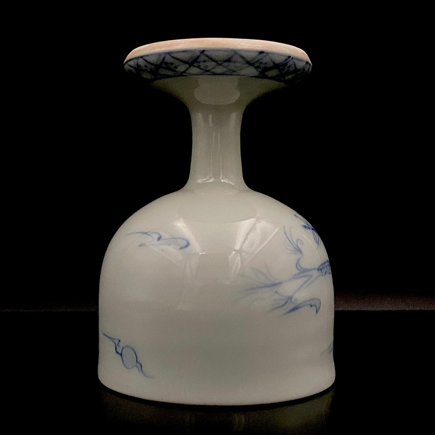 Teruko Nakamura, President of Hokkaido Ceramics Association, Full Member of Japan Kōgei Association - Sometsuke Flying Dragon-motif Bajouhai (High-footed Cup), Fuji Kiln #239