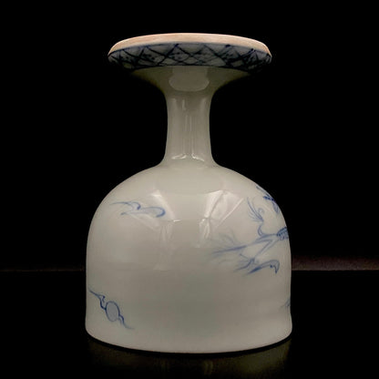Teruko Nakamura, President of Hokkaido Ceramics Association, Full Member of Japan Kōgei Association - Sometsuke Flying Dragon-motif Bajouhai (High-footed Cup), Fuji Kiln #239