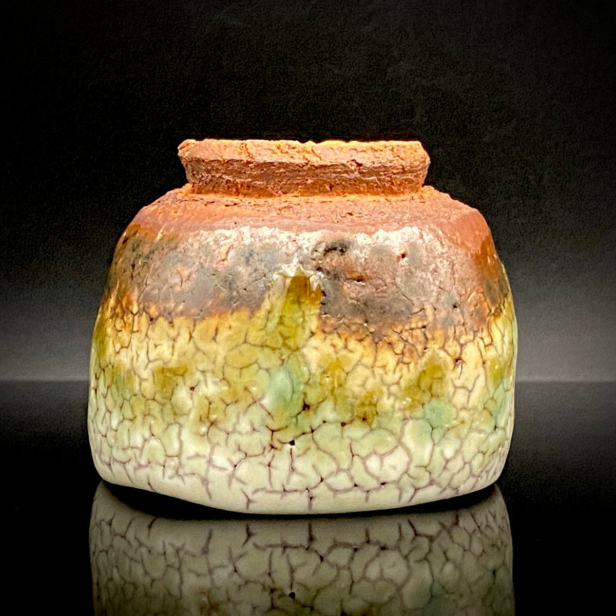 安藤百利行 Ando Moriyuki 美濃 Mino ware 美浓烧 灰釉梅花皮 kaiyu kairagi glaze 灰釉梅花皮 ぐい呑 guinomi sake cup 酒盏 ショットグラス shot glass 烈酒杯 (20/64)