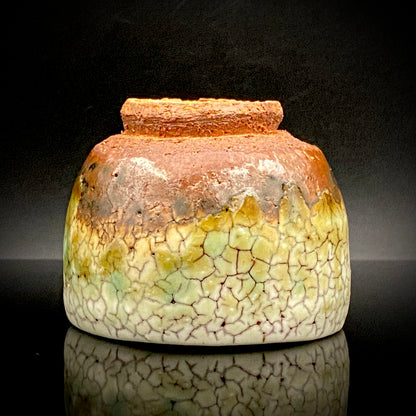 安藤百利行 Ando Moriyuki 美濃 Mino ware 美浓烧 灰釉梅花皮 kaiyu kairagi glaze 灰釉梅花皮 ぐい呑 guinomi sake cup 酒盏 ショットグラス shot glass 烈酒杯 (21/64)