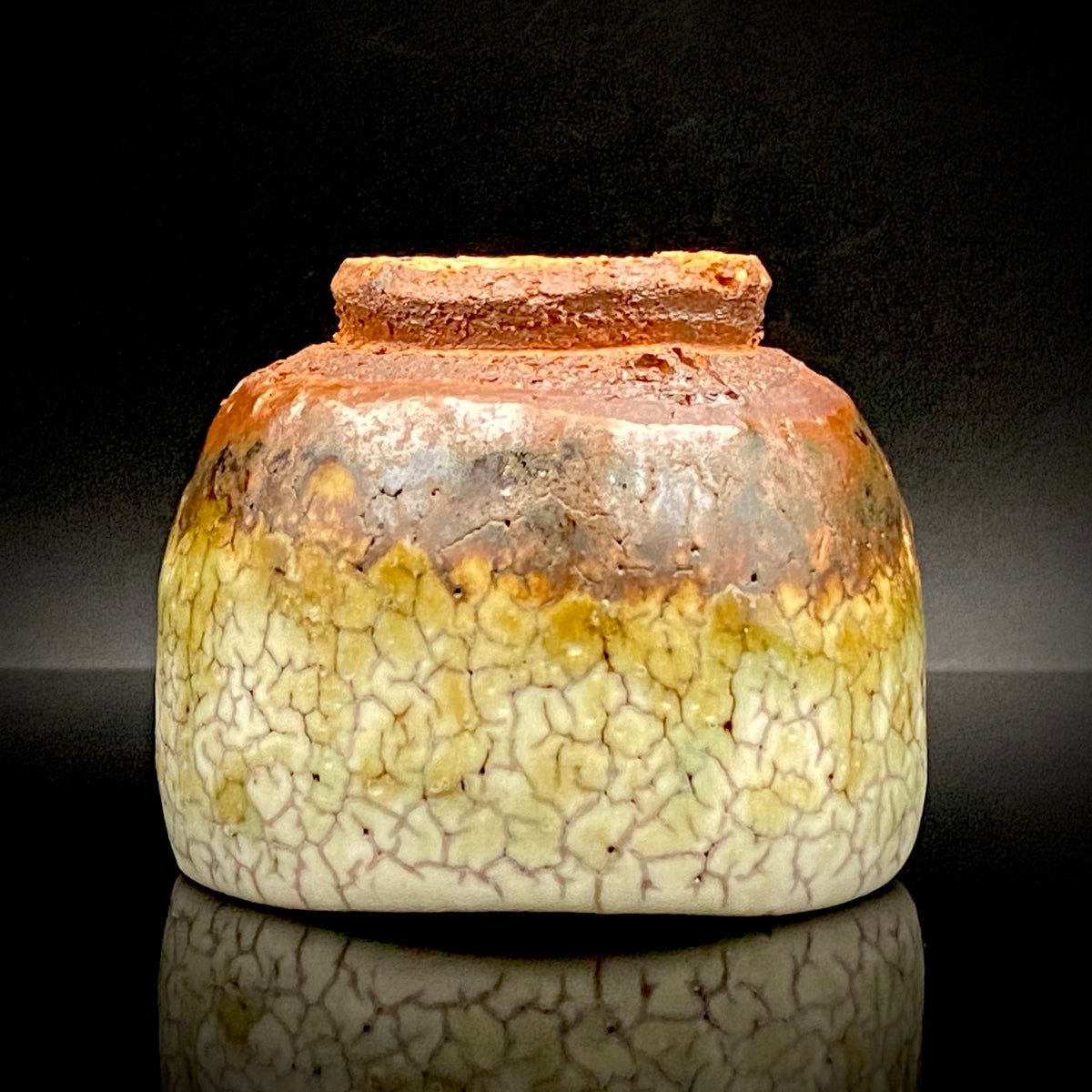 安藤百利行 Ando Moriyuki 美濃 Mino ware 美浓烧 灰釉梅花皮 kaiyu kairagi glaze 灰釉梅花皮 ぐい呑 guinomi sake cup 酒盏 ショットグラス shot glass 烈酒杯 (23/64)