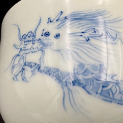 Teruko Nakamura, President of Hokkaido Ceramics Association, Full Member of Japan Kōgei Association - Sometsuke Flying Dragon-motif Bajouhai (High-footed Cup), Fuji Kiln #239