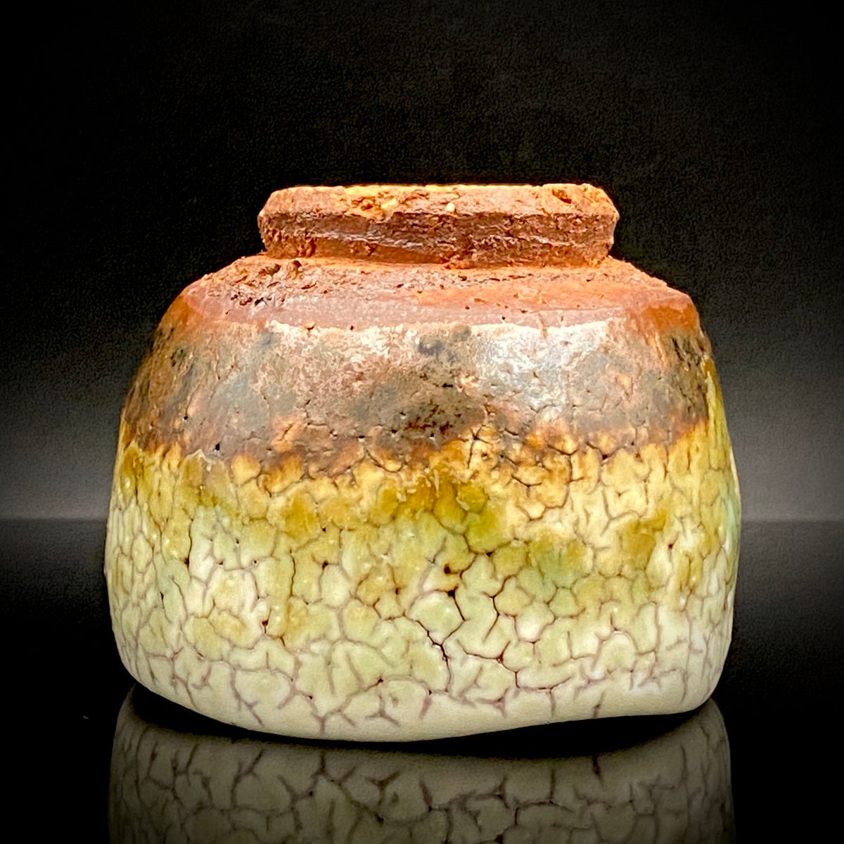 安藤百利行 Ando Moriyuki 美濃 Mino ware 美浓烧 灰釉梅花皮 kaiyu kairagi glaze 灰釉梅花皮 ぐい呑 guinomi sake cup 酒盏 ショットグラス shot glass 烈酒杯 (24/64)