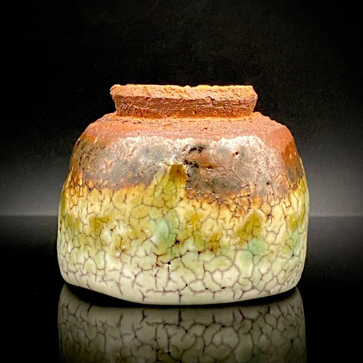安藤百利行 Ando Moriyuki 美濃 Mino ware 美浓烧 灰釉梅花皮 kaiyu kairagi glaze 灰釉梅花皮 ぐい呑 guinomi sake cup 酒盏 ショットグラス shot glass 烈酒杯 (25/64)
