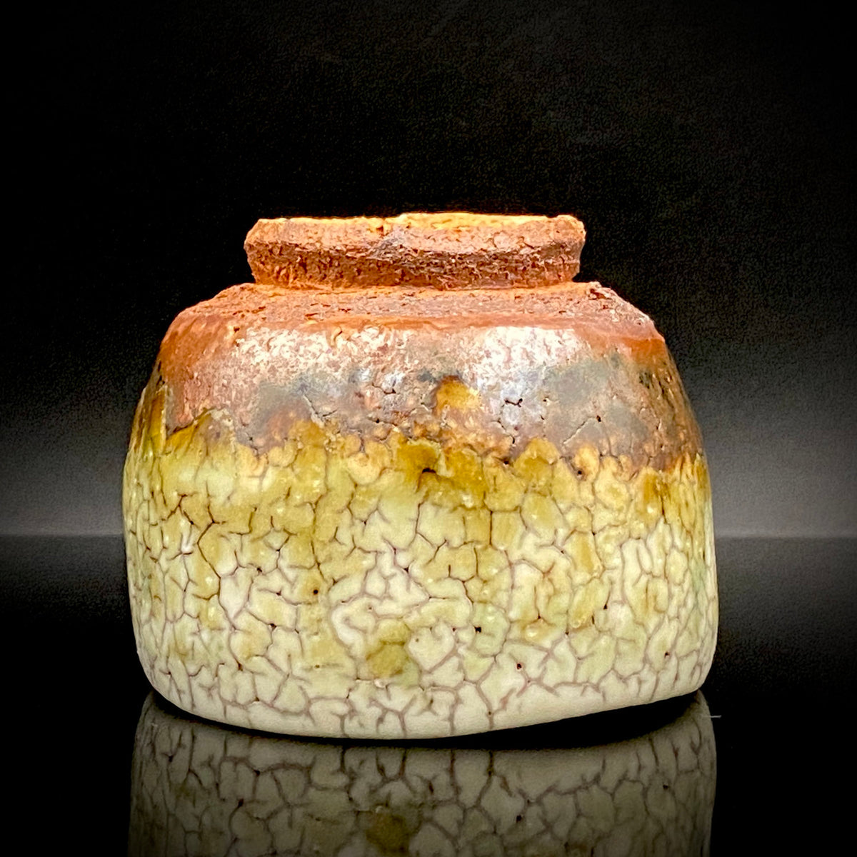 安藤百利行 Ando Moriyuki 美濃 Mino ware 美浓烧 灰釉梅花皮 kaiyu kairagi glaze 灰釉梅花皮 ぐい呑 guinomi sake cup 酒盏 ショットグラス shot glass 烈酒杯 (27/64)