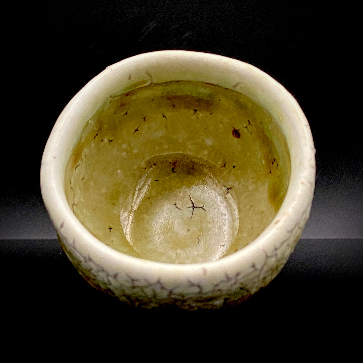 安藤百利行 Ando Moriyuki 美濃 Mino ware 美浓烧 灰釉梅花皮 kaiyu kairagi glaze 灰釉梅花皮 ぐい呑 guinomi sake cup 酒盏 ショットグラス shot glass 烈酒杯 (31/64)